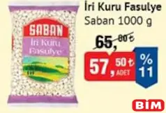 SABAN İRİ KURU FASULYE 1000 G